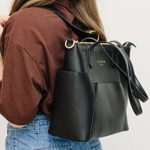 ELKIE & CO. THE CAIRO CONVERTIBLE VEGAN LEATHER BACKPACK BABY DIAPER BAG